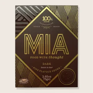 Voorkant van de verpakking MIA | Pure Chocolade 100 procent